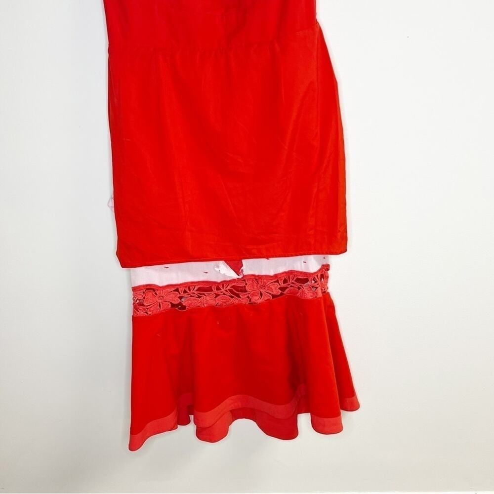 Nicholas Red Phoenix Lace Midi Dress US 8 / Medium - Picture 14 of 16